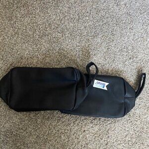 2 Brand New Black Faux Travel Bags Zippered